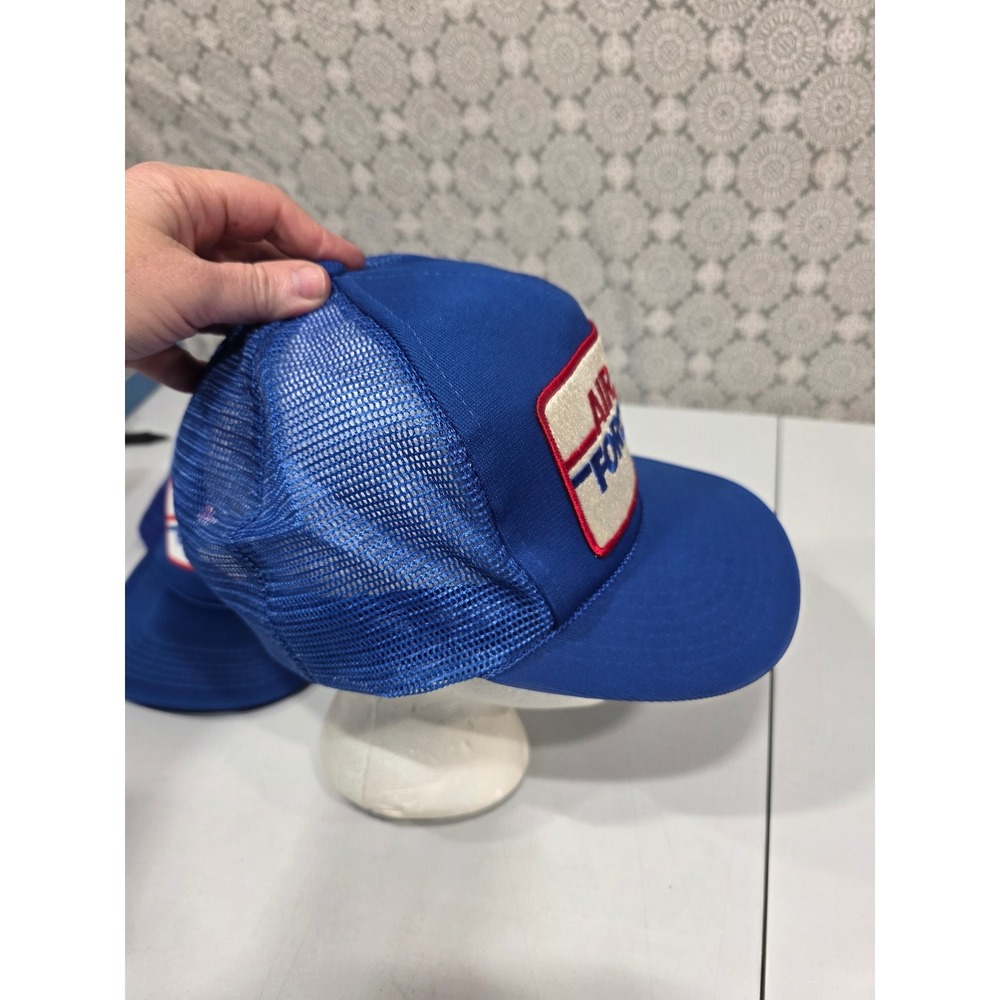 Two Vintage Air Force Trucker Hats Royal Blue Mesh One Size - Picture 5 of 14